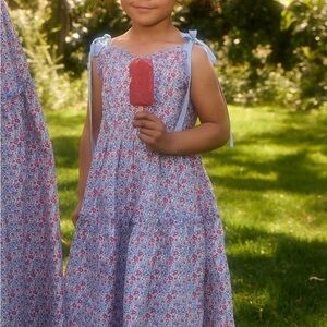 Ivy City Co Blue and Pink Floral Kids Dress